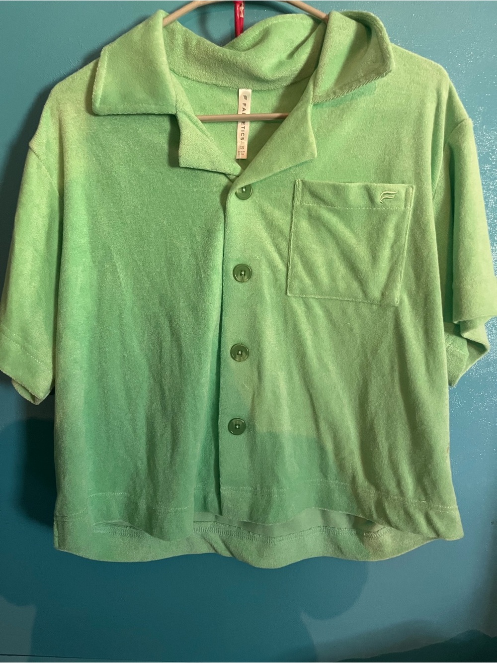 107. Island terry boxy button up